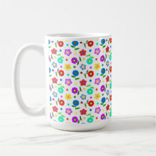 Flowers and Polka Dots Coffee Mug