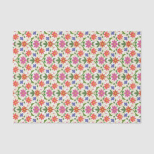 Flowers and Polka Dots on Ecru, Tissue Paper