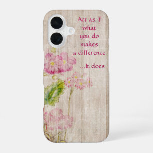 Flowers and Quotes iPhone 16 Case
