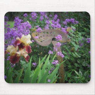 Flowers and rust mouse pad