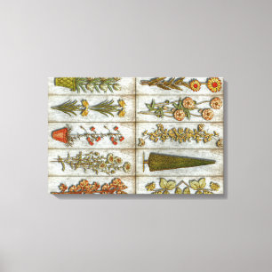 Flowers and Shrub Canvas Print