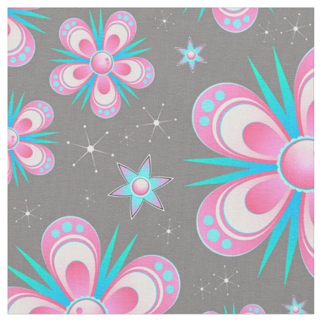 flowers and stars fabric (Close Up)