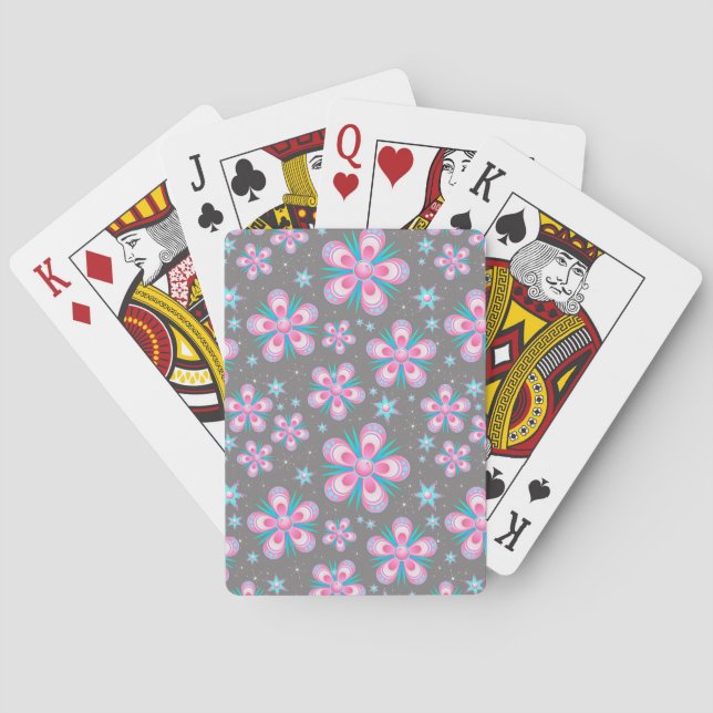 flowers and stars playing cards (Back)