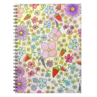 Flowers and Strawberries Notebook