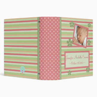Flowers and Stripes New Baby Book Binder