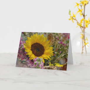 Flowers and Sunflower Bouquet Mother's Day Card