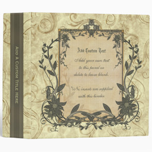 Flowers and Swirls Decorative Custom Binder