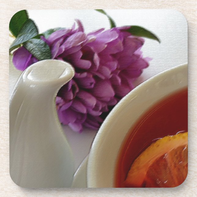 flowers and tea coaster (Front)