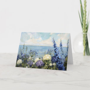 Flowers and the Sea Painting Card
