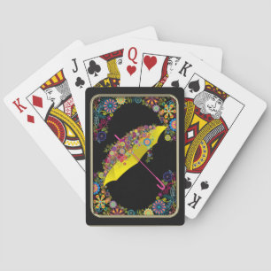 Flowers and Umbrella Playing Cards