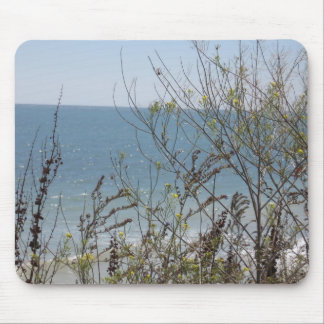 flowers and waves mouse pad