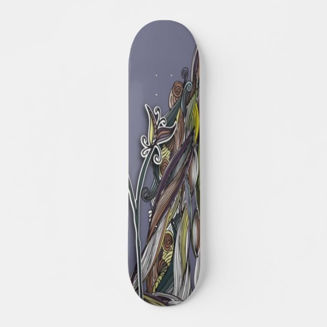 Flowers and Waves Skateboard (Front)