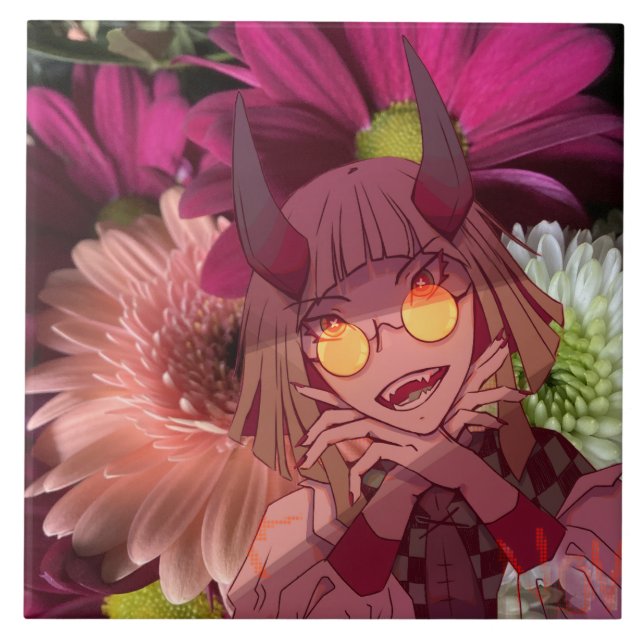 Flowers, anime,  tile (Front)
