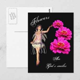 Flowers Are God's Smiles Inspirational  Postcard