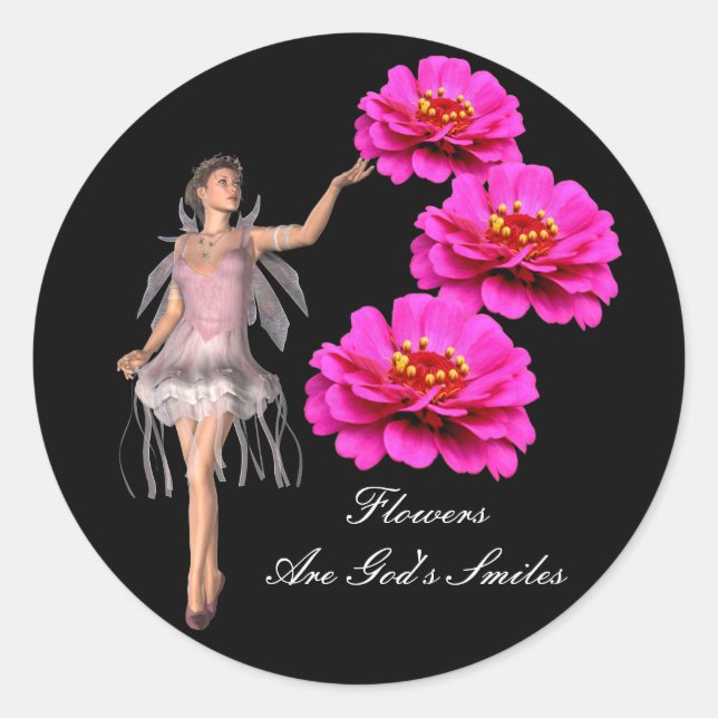 Flowers Are God's Smiles Inspirational Sticker (Front)