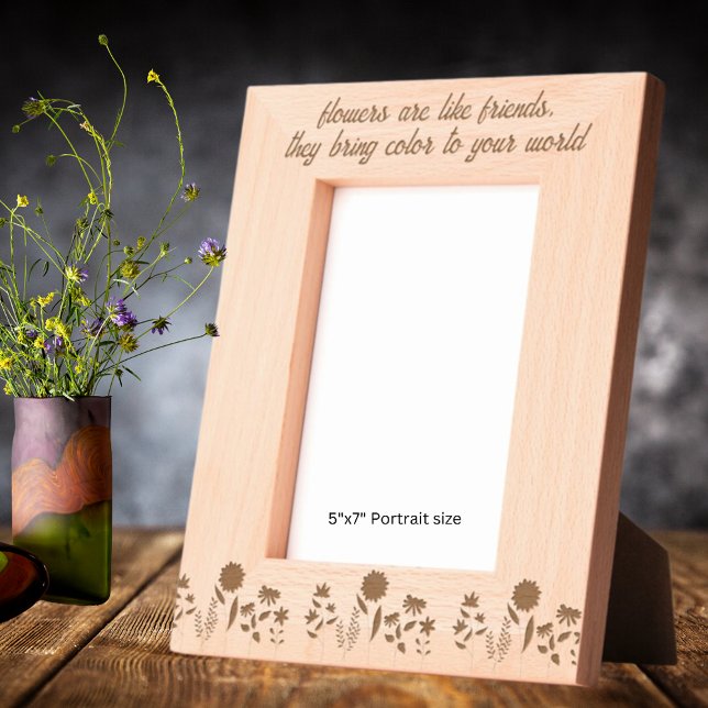 Flowers are like Friends Bring Colour to World 5x7 Etched Frames (Creator Uploaded)