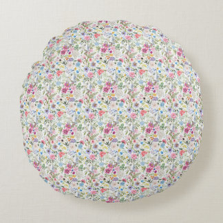Flowers Are The Words Of The Earth Round Pillow