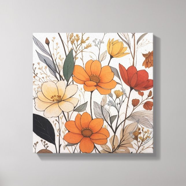 Flowers Art Canvas Print (Front)