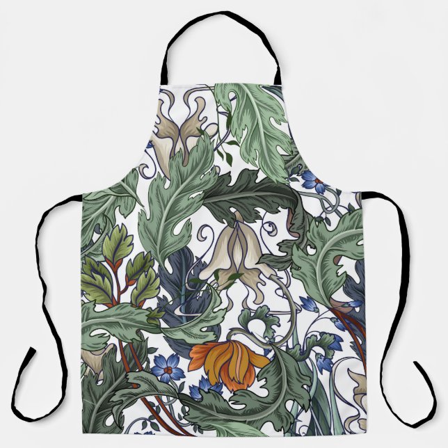Flowers, art deco, modern, seamless. apron (Front)