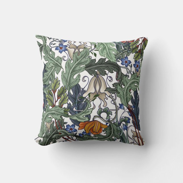 Flowers, art deco, modern, seamless. throw pillow (Front)