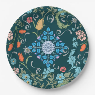 Flowers,art nouveau ,William Morris style Paper Plate