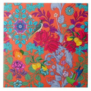 Flowers,art nouveau ,William Morris style    Tile