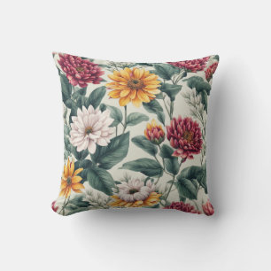 Flowers art throw pillow