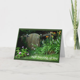 Flowers at Garden Gate - Blank Card
