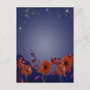 Flowers at night Postcard