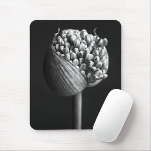 Flowers B&W Allium Flower Bud Mouse Pad