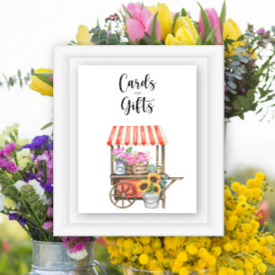 Flowers baby shower - cards and gifts  poster