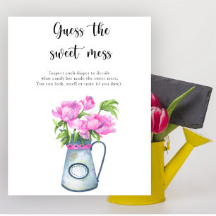 Flowers baby shower Guess the sweet mess game Poster