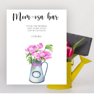 Flowers baby shower Momosa bar Poster