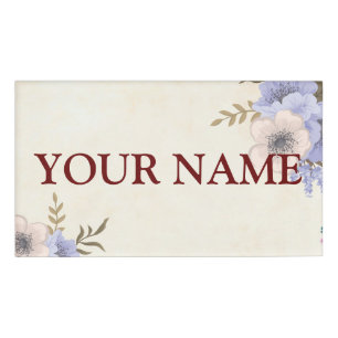 Flowers  background - Customize your own Name Tag