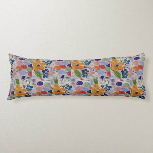 Flowers & Balloons Body Pillow (Front)