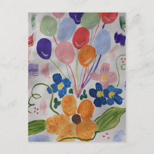 Flowers & Balloons Postcard