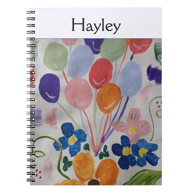 Flowers & Balloons Spiral Notebook (Front)
