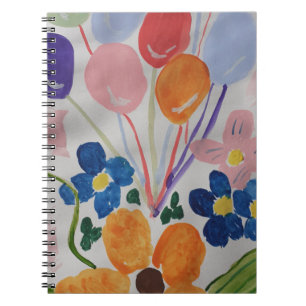 Flowers & Balloons Spiral Notebook