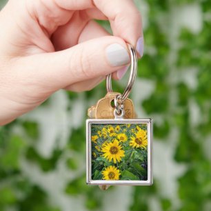 Flowers Balsomroot Columbia River, Oregon Keychain