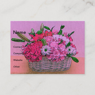 Flowers basket painting business card