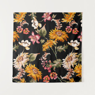 Flowers beautiful pattern seamless. Fabric texture Tapestry