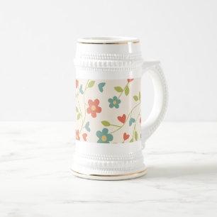 Flowers Beer Stein