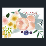 Flowers, Berries, and Leaves Watercolor Poster<br><div class="desc">Hand-painted watercolor design by Bethany Eden</div>