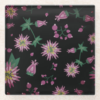 Flowers & Berries Fog Glass Coaster