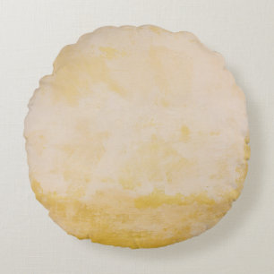 Flowers beside yellow wall round pillow