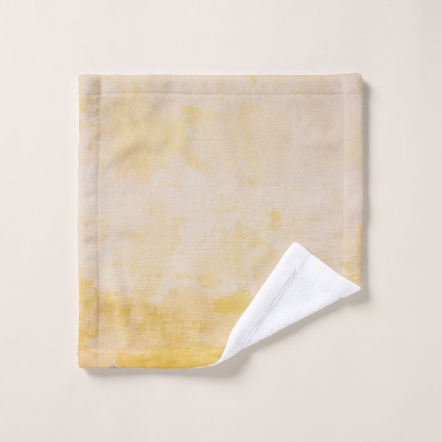 Flowers beside yellow wall wash cloth (Wash Cloth)