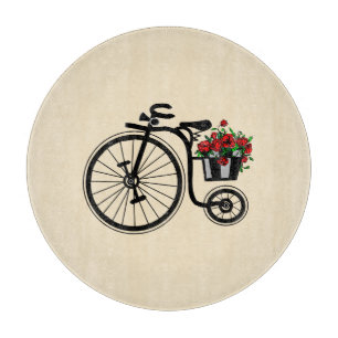 Flowers Bike Cutting Board