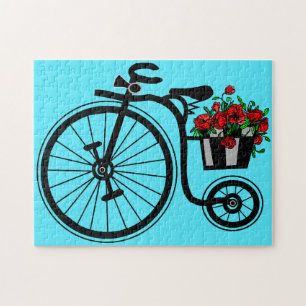 Flowers Bike Jigsaw Puzzle Gift
