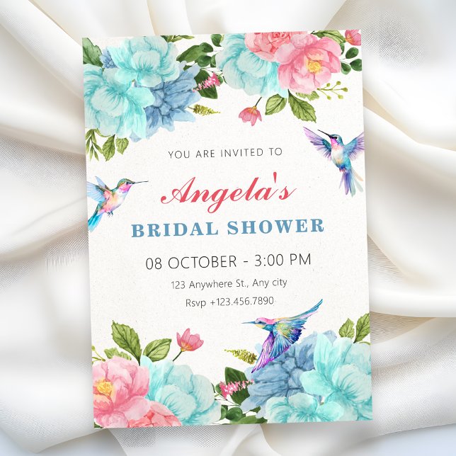 Flowers bird bridal shower invitation (Creator Uploaded)