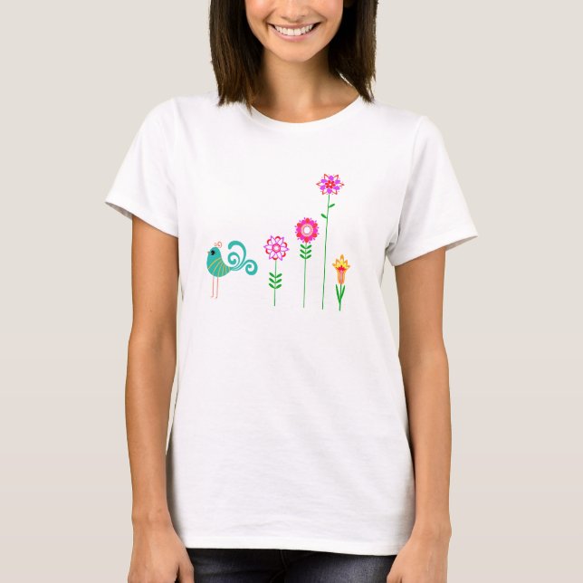 Flowers & Bird T-Shirt (Front)
